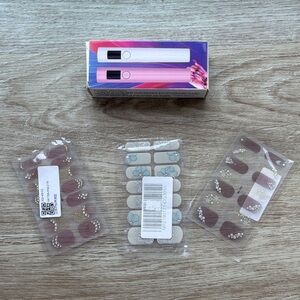 UV Nail Lamp + 3 Sets of Semi-Cured Gel Nail Decals